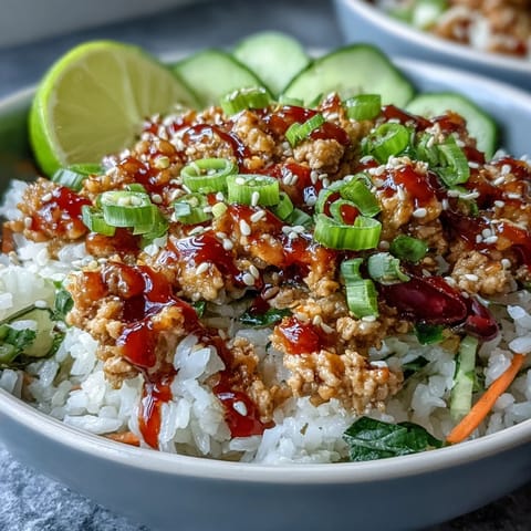 Fluffy rice and crunchy vegetables topped with tender ground turkey coated in creamy, tangy Bang Bang sauce.