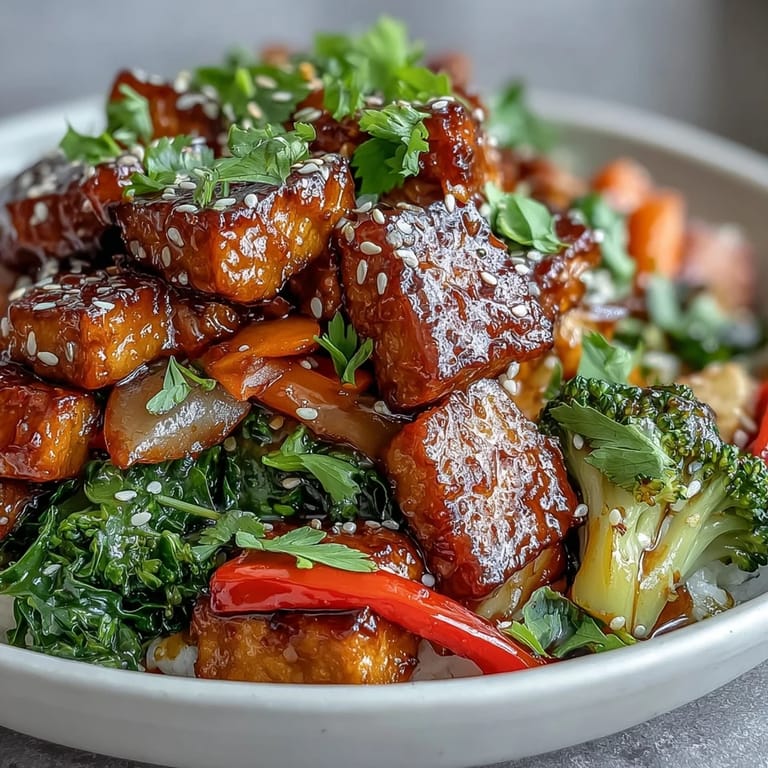 Healthy vegetable tempeh stir-fry, a colorful and satisfying weeknight meal.