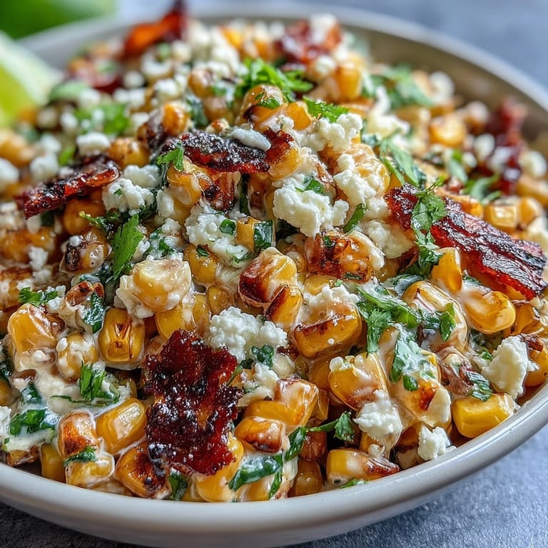 Creamy Mexican Street Corn Salad with smoky paprika, jalapeño, and Cotija cheese—ideal for picnics or taco night.