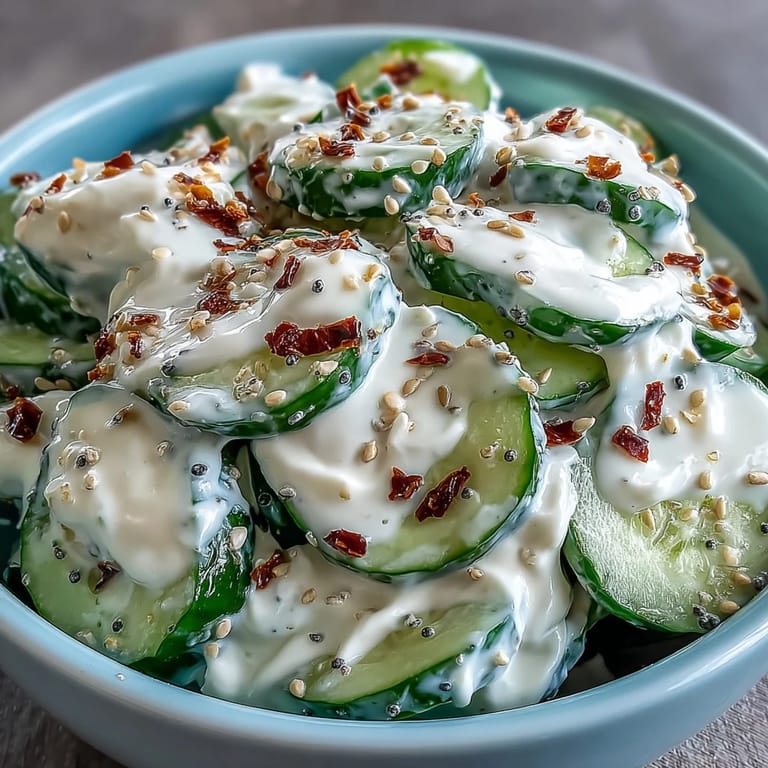 Vibrant TikTok Cucumber Salad, a quick, tangy side dish ready fast.
