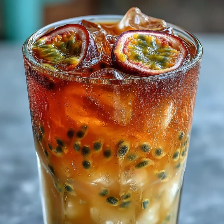 Enjoy a refreshing Tropical Sunrise Mocktail, perfectly layered with sweet passionfruit and citrus.