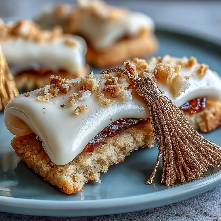 Buttery homemade Graduation Cookies: diploma shapes and cute caps, a perfect celebratory sweet bite.
