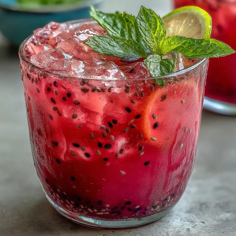 Cool Dragon Fruit Lemonade with Chia Seeds ready for hot weather enjoyment.