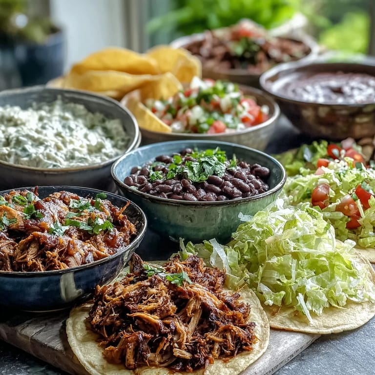 Picture a vibrant DIY Taco Bar for Outdoor BBQ, bursting with colorful toppings.