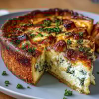 Spring Brunch Quiche with Leeks and Gruyere: A golden, savory quiche filled with sautéed leeks, creamy Gruyere cheese, and fresh herbs, perfect for a springtime brunch.