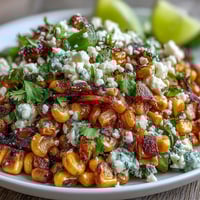 Vibrant Mexican Street Corn Salad with charred sweet corn, creamy dressing, and crumbled Cotija cheese—perfect for summer barbecues.  