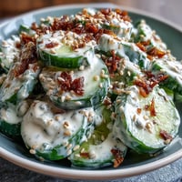 Crisp TikTok Cucumber Salad with Everything Bagel Dressing, a refreshing bite.